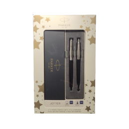 Set cadou stilou + pix Parker Jotter clasic, corp metalic negru