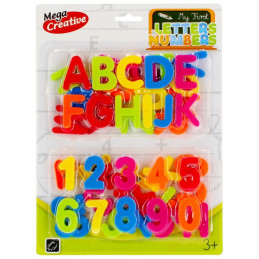 Set creatie litere si cifre magnetice, 50 pcs/blister, diverse culori, MegaCreative, 462721