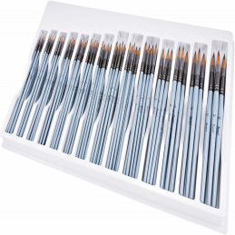 Pensula Brons BR-862, varf rotund, nr. 00-12, pictura cu acuarele/culori acrilice, set 144 buc/tavita PVC