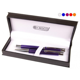 Set cadou stilou + pix Cresco Elegant E850054, corp metalic grafit clips auriu