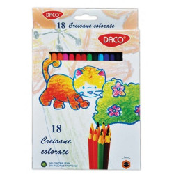 Creioane colorate 18 culori Daco