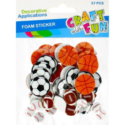 Abtibilduri - mingi diverse sporturi, set 57 buc, Craft with Fun, 480889