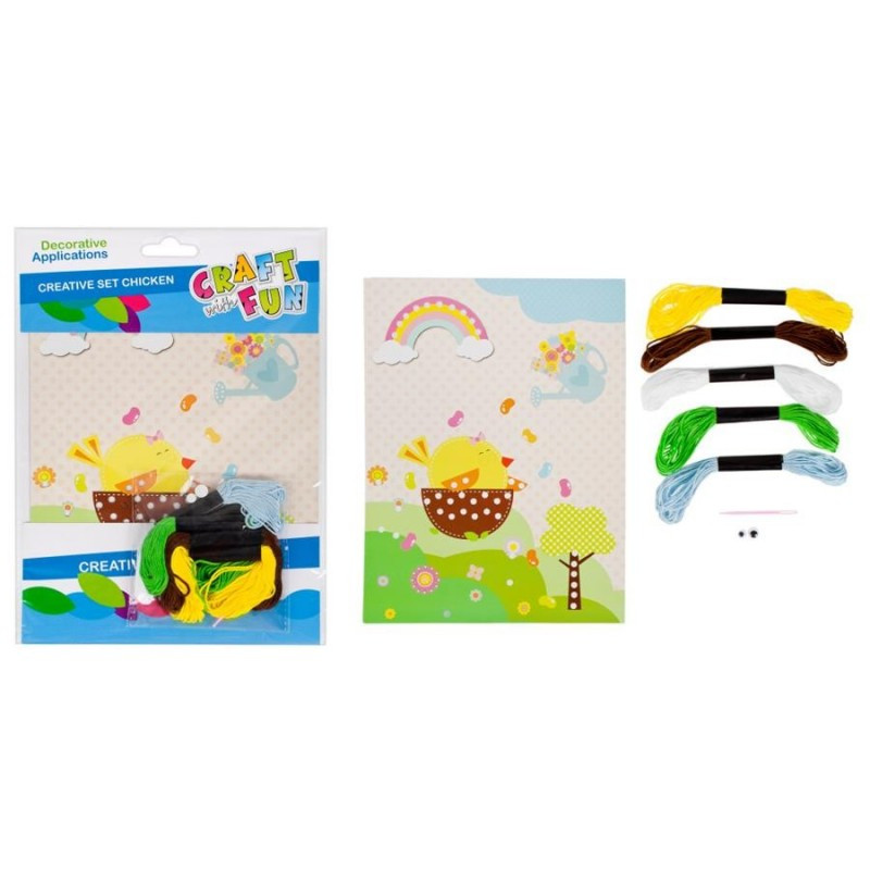 Accesorii creatie - pui, kit creativ sfoara, Craft with Fun, 445963 Accesorii creatie - pui, kit creativ sfoara, Craft with Fun, 445963