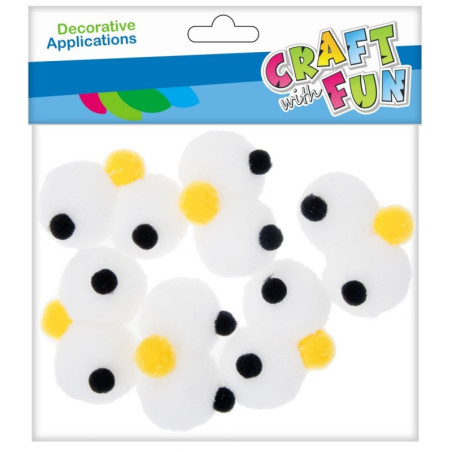 Accesorii creatie - Pom Pom, mare, set 6 buc, Craft with Fun, 463461