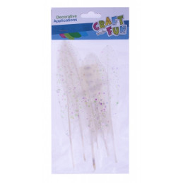 Accesorii creatie - pene, alb, 13-17cm, set 6 buc, Craft with Fun, 463669