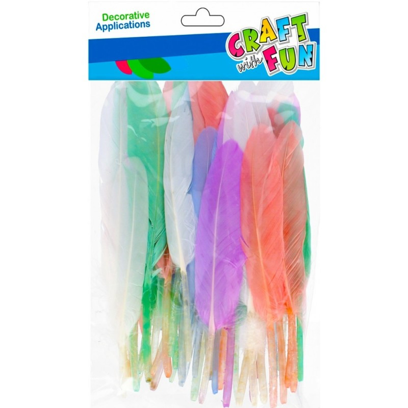 Accesorii creatie - pene, diverse culori, 10-12cm, set 50 buc, Craft with Fun, 501478 Accesorii creatie - pene, diverse culori, 10-12cm, set 50 buc, Craft with Fun, 501478