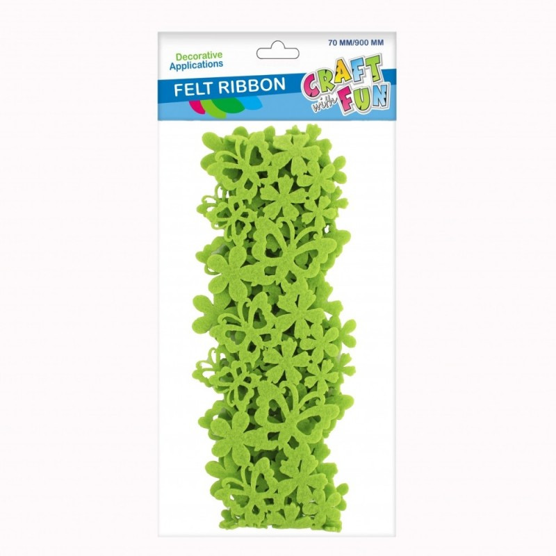 Accesorii creatie - fluture fetru, verde, tip perdea, Craft with Fun, 471483 Accesorii creatie - fluture fetru, verde, tip perdea, Craft with Fun, 471483