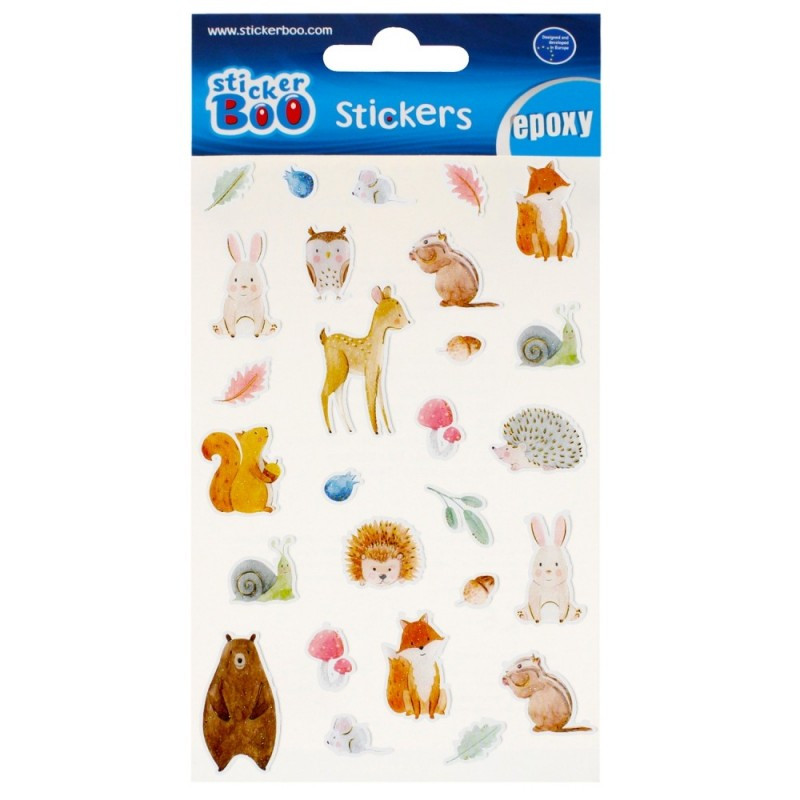 Abtibilduri - animale din padure, set 27 buc, Sticker Boo, 493731 Abtibilduri - animale din padure, set 27 buc, Sticker Boo, 493731