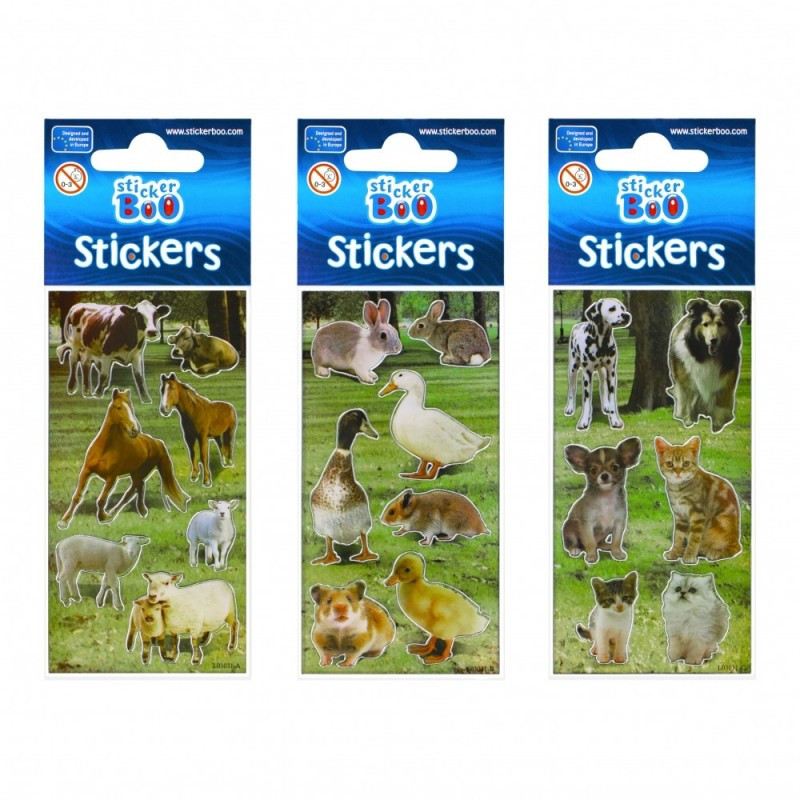 Abtibilduri - animale domestice, set 6-7 buc, Sticker Boo, 382529 Abtibilduri - animale domestice, set 6-7 buc, Sticker Boo, 382529