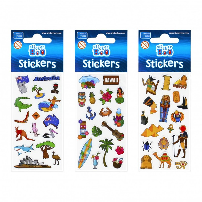 Abtibilduri - calatorii, set 16-17 buc, Sticker Boo, 489561 Abtibilduri - calatorii, set 16-17 buc, Sticker Boo, 489561
