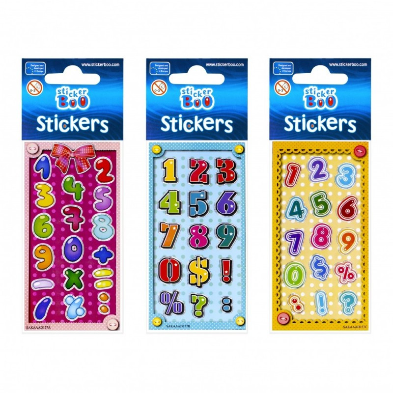 Abtibilduri - cifre, set 15-18 buc, Sticker Boo, 382530 Abtibilduri - cifre, set 15-18 buc, Sticker Boo, 382530
