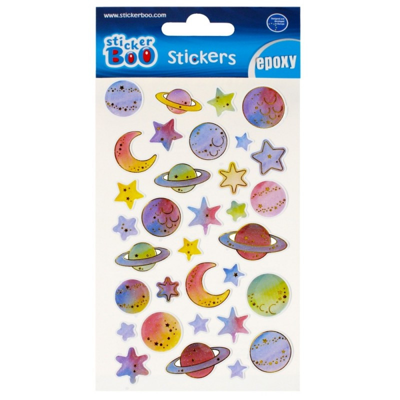 Abtibilduri - corpuri ceresti, set 33 buc, Sticker Boo, 493727 Abtibilduri - corpuri ceresti, set 33 buc, Sticker Boo, 493727