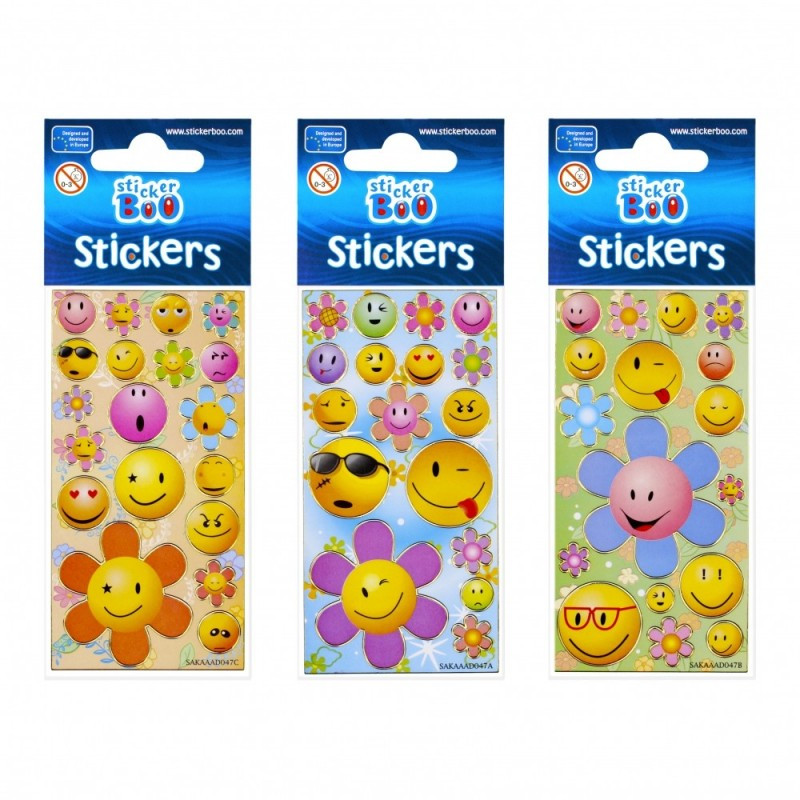 Abtibilduri - fete zambarete cu flori, set 17 buc, Sticker Boo, 265372 Abtibilduri - fete zambarete cu flori, set 17 buc, Sticker Boo, 265372