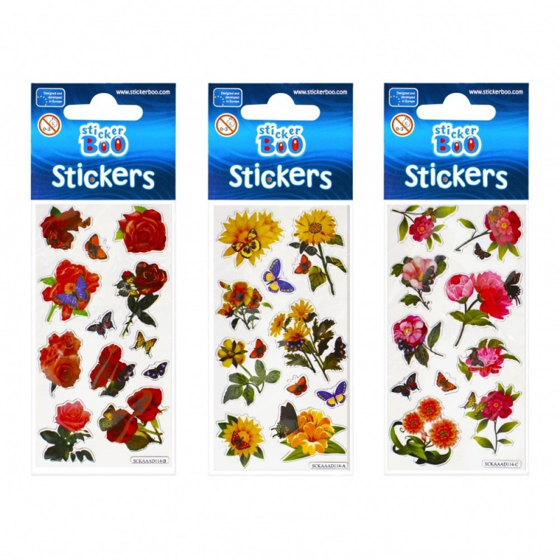 Abtibilduri - flori gradina, set 10-13 buc, Sticker Boo, 382524 Abtibilduri - flori gradina, set 10-13 buc, Sticker Boo, 382524
