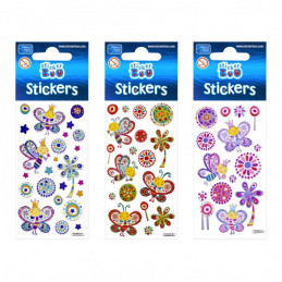 Abtibilduri - fluturi colorati, set 13-15 buc, Sticker Boo, 382541