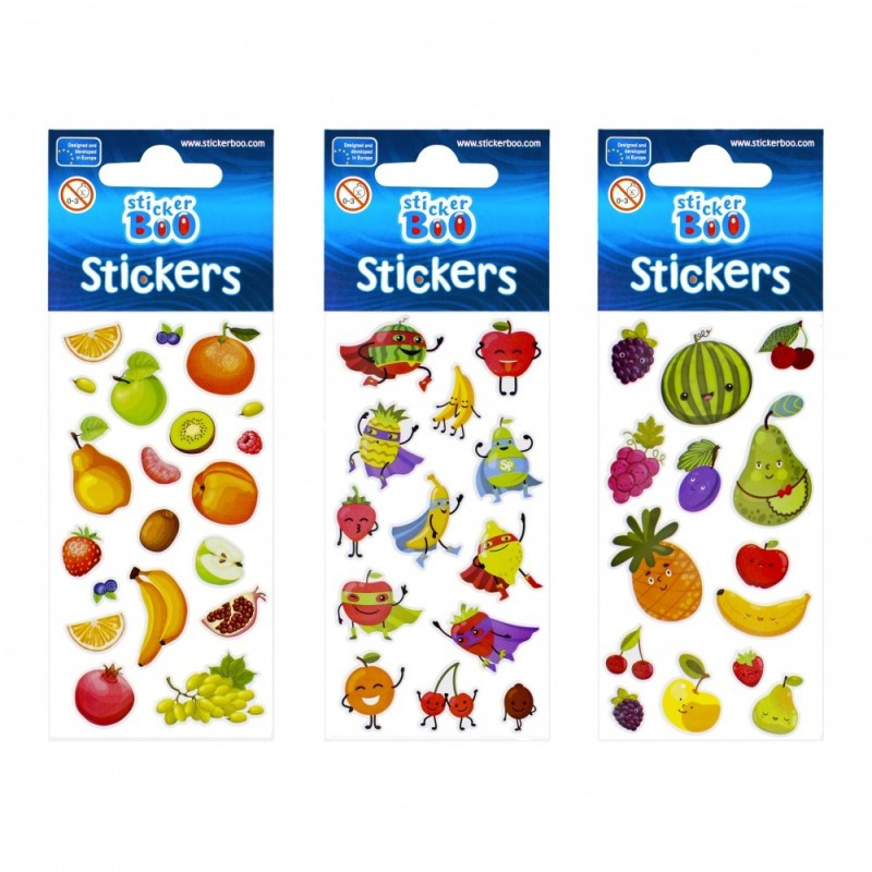 Abtibilduri - fructe, set 14-20 buc, Sticker Boo, 471543 Abtibilduri - fructe, set 14-20 buc, Sticker Boo, 471543