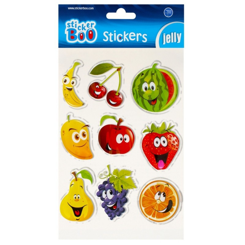 Abtibilduri - fructe, set 9 buc, Sticker Boo, 493722 Abtibilduri - fructe, set 9 buc, Sticker Boo, 493722