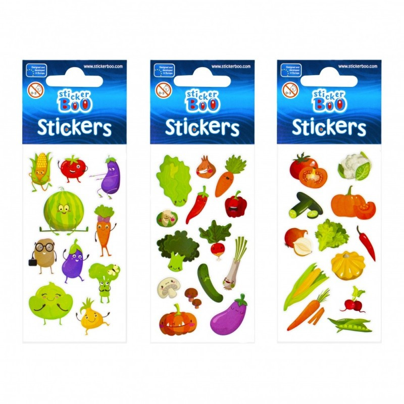 Abtibilduri - legume, set 14 buc, Sticker Boo, 483491 Abtibilduri - legume, set 14 buc, Sticker Boo, 483491