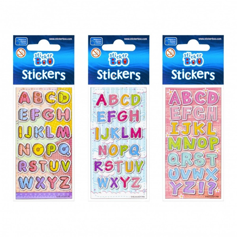 Abtibilduri - litere, set 26-28 buc, Sticker Boo, 382531 Abtibilduri - litere, set 26-28 buc, Sticker Boo, 382531