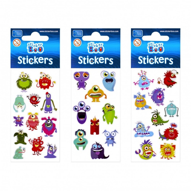 Abtibilduri - monstruleti, set 9-12 buc, Sticker Boo, 476947 Abtibilduri - monstruleti, set 9-12 buc, Sticker Boo, 476947
