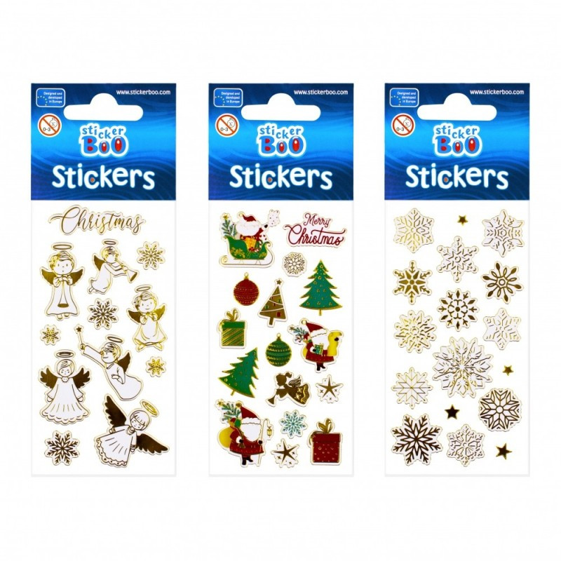 Abtibilduri - motive Craciun, set 12-16 buc, Sticker Boo, 478079 Abtibilduri - motive Craciun, set 12-16 buc, Sticker Boo, 478079
