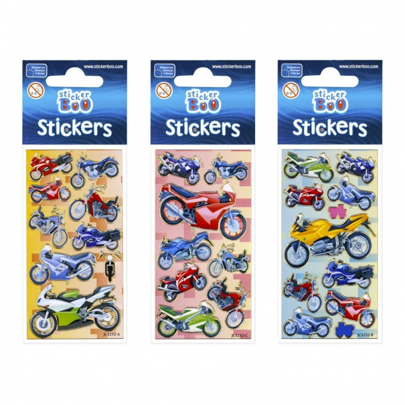 Abtibilduri - motociclete, set 11 buc, Sticker Boo, 239738 Abtibilduri - motociclete, set 11 buc, Sticker Boo, 239738
