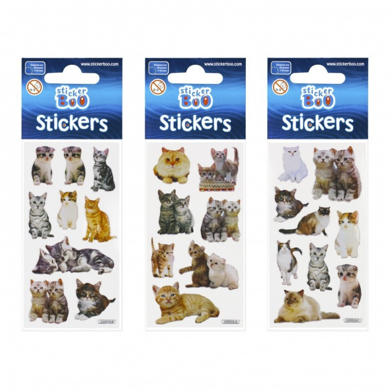 Abtibilduri - pisici, set 7-9 buc, Sticker Boo, 240790 Abtibilduri - pisici, set 7-9 buc, Sticker Boo, 240790