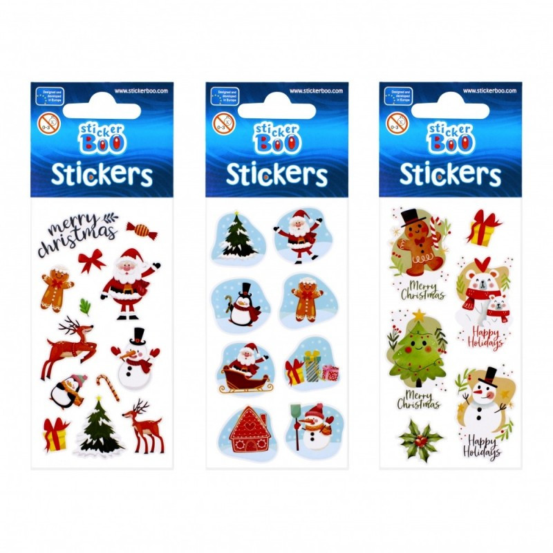 Abtibilduri - reni, Mos Craciun, brad, set 8-13 buc, Sticker Boo, 476941 Abtibilduri - reni, Mos Craciun, brad, set 8-13 buc, Sticker Boo, 476941
