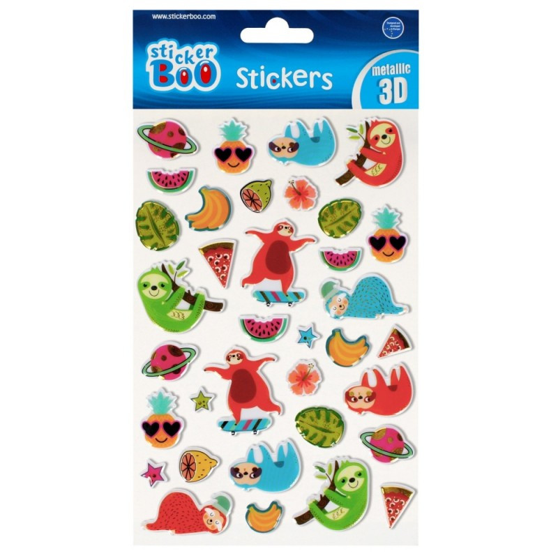 Abtibilduri - lenes, 3D, metalic, set 35 buc, Sticker Boo, 493713 Abtibilduri - lenes, 3D, metalic, set 35 buc, Sticker Boo, 493713
