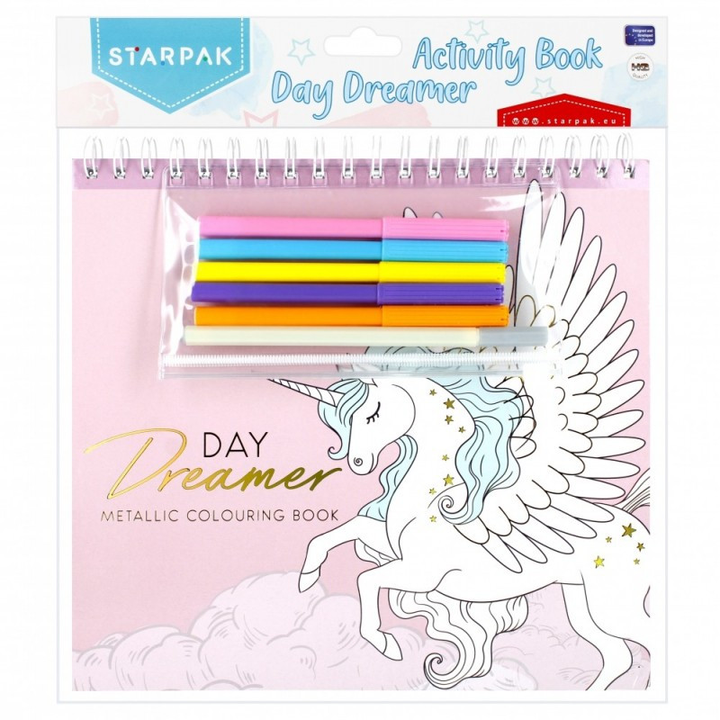 Set creativ - Carte cu activitati, Day Dreamer, cu 5 carioci, 1 liner, Starpak, 497701 Set creativ - Carte cu activitati, Day Dreamer, cu 5 carioci, 1 liner, Starpak, 497701