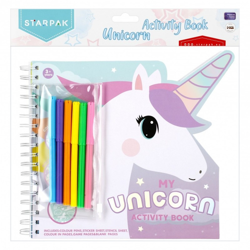 Set creativ - Carte cu activitati, My Unicorn, cu 6 carioci, Starpak, 497702 Set creativ - Carte cu activitati, My Unicorn, cu 6 carioci, Starpak, 497702