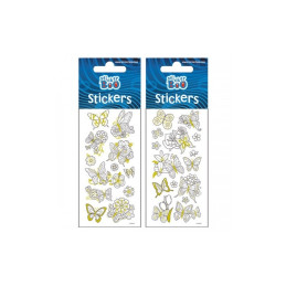 Abtibilduri - fluturi, pentru colorat, set 15 buc, Sticker Boo, 382545