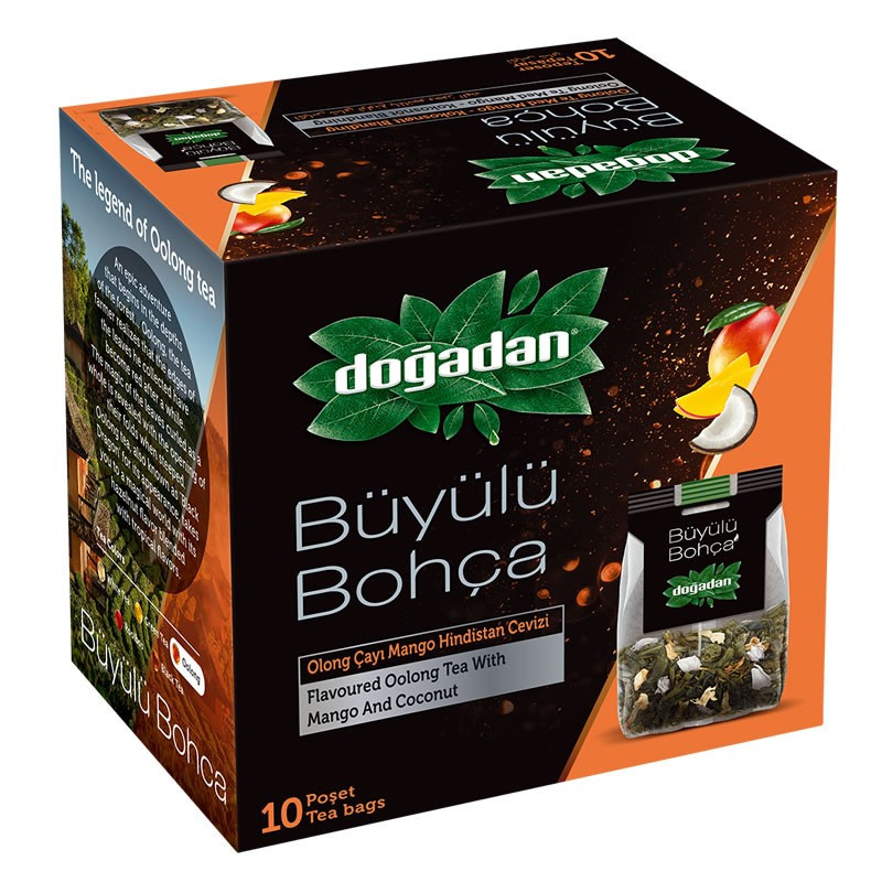 Ceai oolong cu mango si cocos Dogadan, 10 plicuri/cutie Ceai oolong cu mango si cocos Dogadan, 10 plicuri/cutie