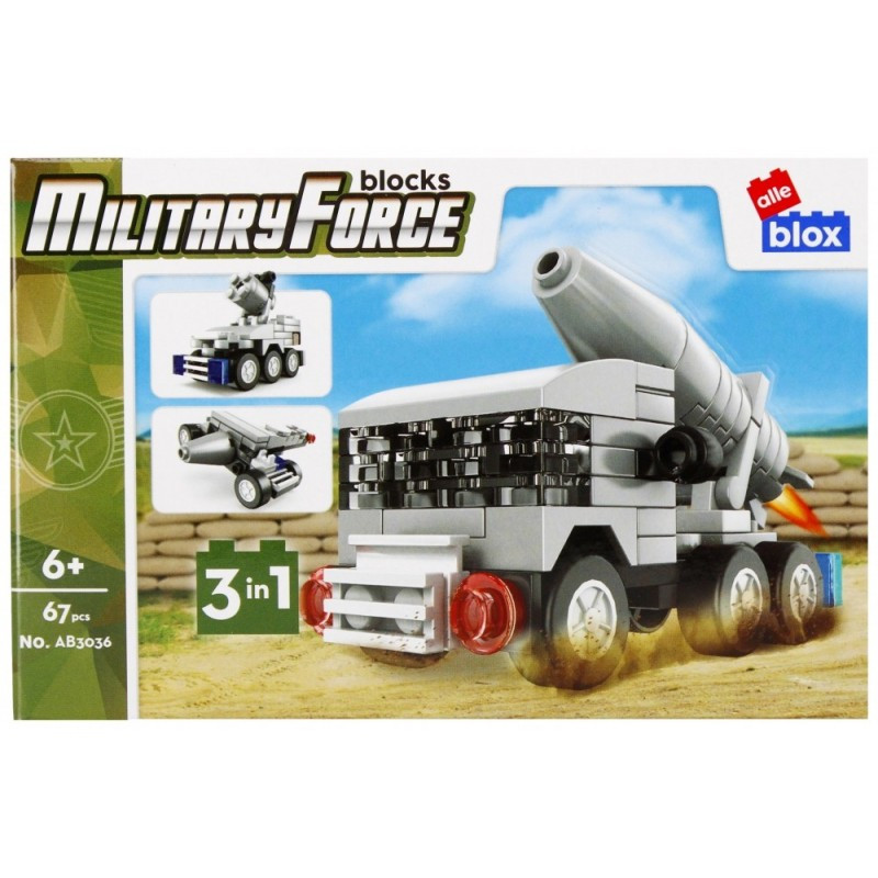Set de constructie Alleblox Military Force - vehicule de lupta, diverse modele - 492865/6/7/8, 62-67 piese, 6+ Set de constructie Alleblox Military Force - vehicule de lupta, diverse modele - 492865/6/7/8, 62-67 piese, 6+