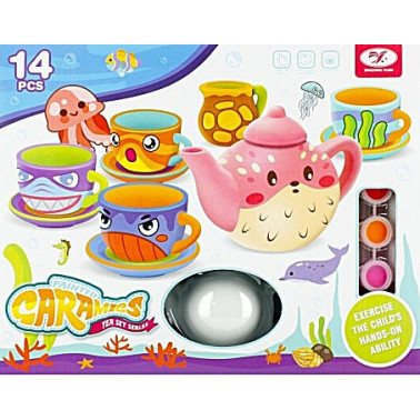 Set creativ Picteaza Serviciu ceai portelan