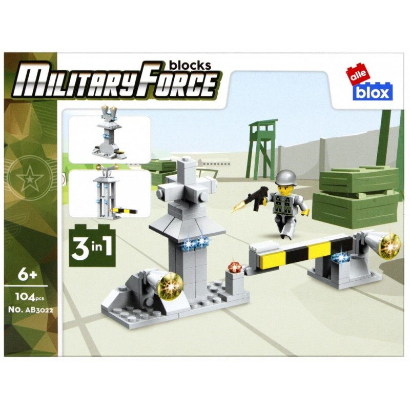 Set de constructie Alleblox Military Force - punct de control 3 in 1 - AB3022 / 492847, 104 piese, 6+ Set de constructie Alleblox Military Force - punct de control 3 in 1 - AB3022 / 492847, 104 piese, 6+
