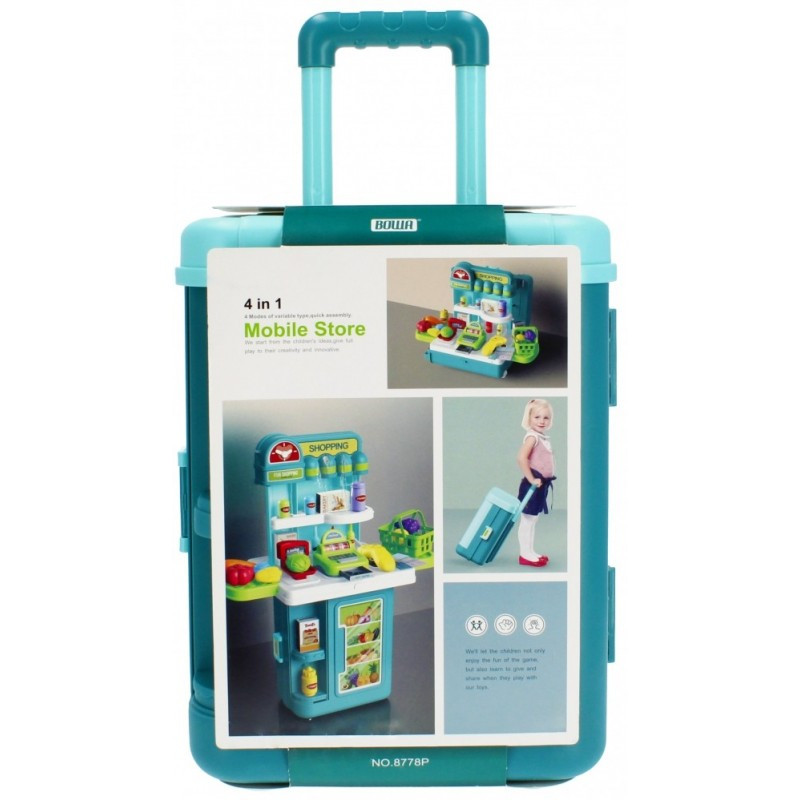 Set de joaca 4 in 1 - stand supermarket tip troller - 43 de piese, MegaCreative 481628, 3+ ani Set de joaca 4 in 1 - stand supermarket tip troller - 43 de piese, MegaCreative 481628, 3+ ani
