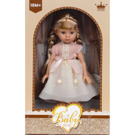 Papusa - fata in rochie eleganta, 30cm, 18+ luni, MegaCreative, 499065