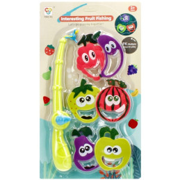 Set de pescuit - undita si fructe - 7 piese, MegaCreative 511324, 3+ ani