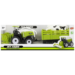 Combina agricola cu remorca MegaCreative 500580, 24cm, plastic, multicolor, 3+ ani