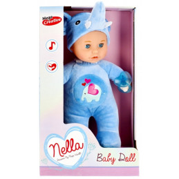 Papusa - Nella - bebelus in costul cu elefant, 30cm, 3+ ani, MegaCreative, 459771