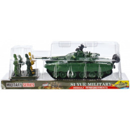 Tanc militar cu 4 soldati MegaCreative 458282, plastic, verde, 3+ ani