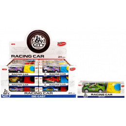 Masina de curse cu lansator MegaCreative 474338, 6cm, plastic, diverse culori, 3+ ani