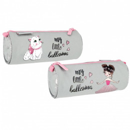 Penar neechipat Starpak My Little Balerina, 1 fermoar, gri cu roz, cilindric, 486128