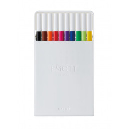 Fineliner UNI EMOTT PEM-SY, 0.4mm, NO.1, set 10 culori intense