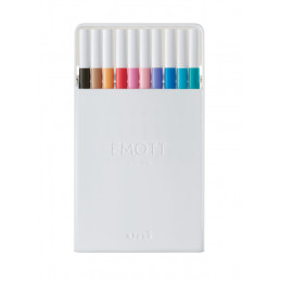 Fineliner UNI EMOTT PEM-SY, 0.4mm, NO.2, set 10 culori pastel