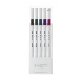 Fineliner UNI EMOTT PEM-SY, 0.4mm, NO.3, set 5 culori metalizate