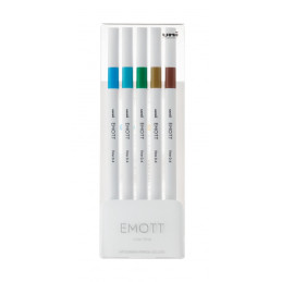 Fineliner UNI EMOTT PEM-SY, 0.4mm, NO.4, set 5 culori metalizate
