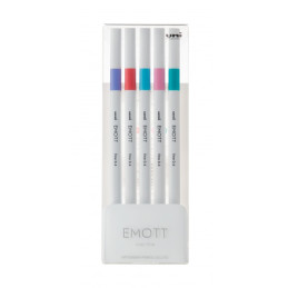 Fineliner UNI EMOTT PEM-SY, 0.4mm, NO.5, set 5 culori pastel