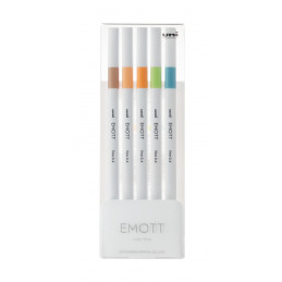 Fineliner UNI EMOTT PEM-SY, 0.4mm, NO.6, set 5 culori pastel